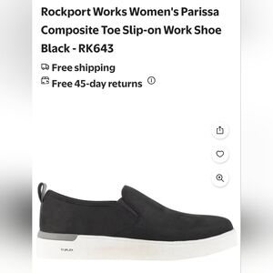 Rockport Women's 8 Black Slip-On Composite Toe Work Shoes
